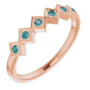 14K Rose Natural Alexandrite Stackable Ring