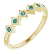 14K Yellow Natural Alexandrite Stackable Ring