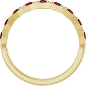 14K Yellow Natural Mozambique Garnet Stackable Ring