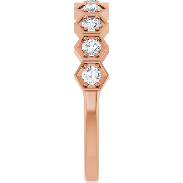 14K Rose 1/3 CTW Natural Diamond Stackable Ring