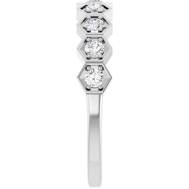 14K White 3/8 CTW Lab-Grown Diamond Stackable Ring