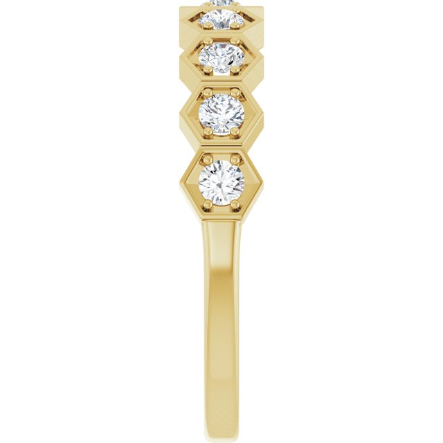 14K Yellow 3/8 CTW Lab-Grown Diamond Stackable Ring