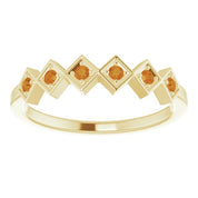 14K Yellow Natural Citrine Stackable Ring
