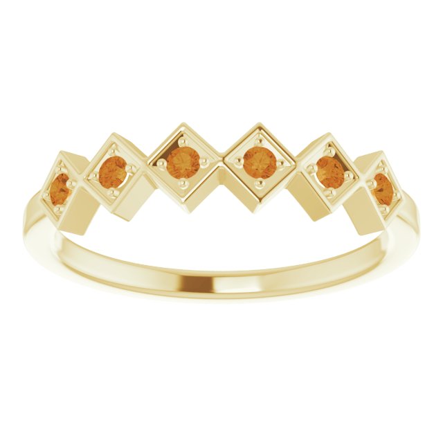 14K Yellow Natural Citrine Stackable Ring