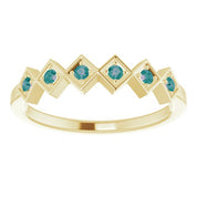 14K Yellow Natural Alexandrite Stackable Ring