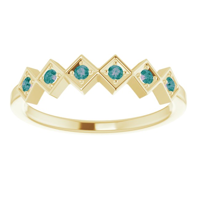 14K Yellow Natural Alexandrite Stackable Ring