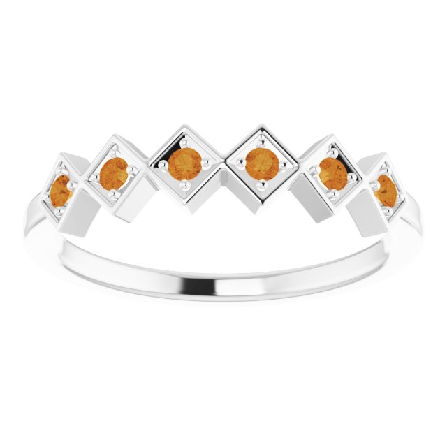 Sterling Silver Natural Citrine Stackable Ring