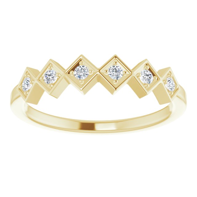 14K Yellow 1/8 CTW Natural Diamond Stackable Ring