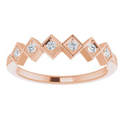 14K Rose 1/8 CTW Natural Diamond Stackable Ring