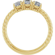 14K Yellow 3 CTW Lab-Grown Diamond Three-Stone Ring