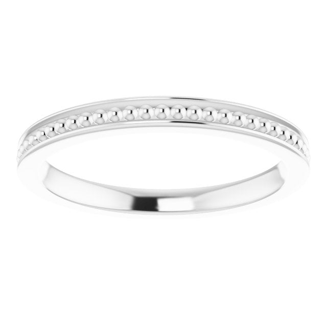 Platinum Stackable Bead Ring Size 5