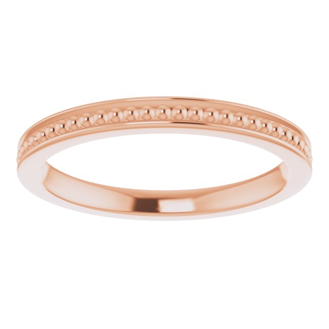 14K Rose Stackable Bead Ring Size 5
