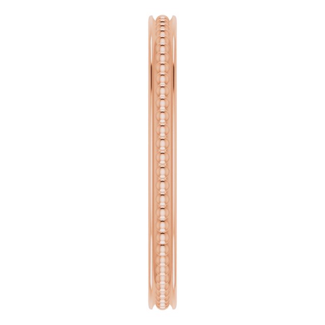 14K Rose Stackable Bead Ring Size 6