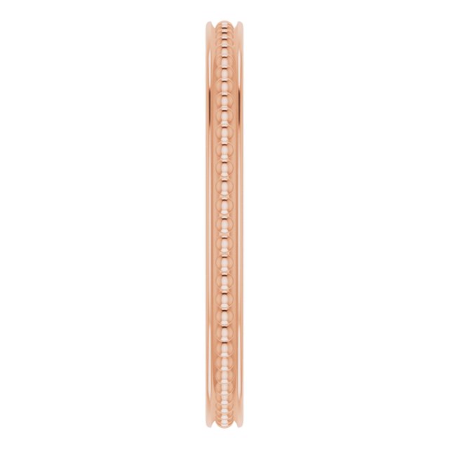 14K Rose Stackable Bead Ring Size 7