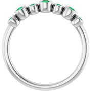 Sterling Silver Lab-Grown Emerald Bezel-Set Ring