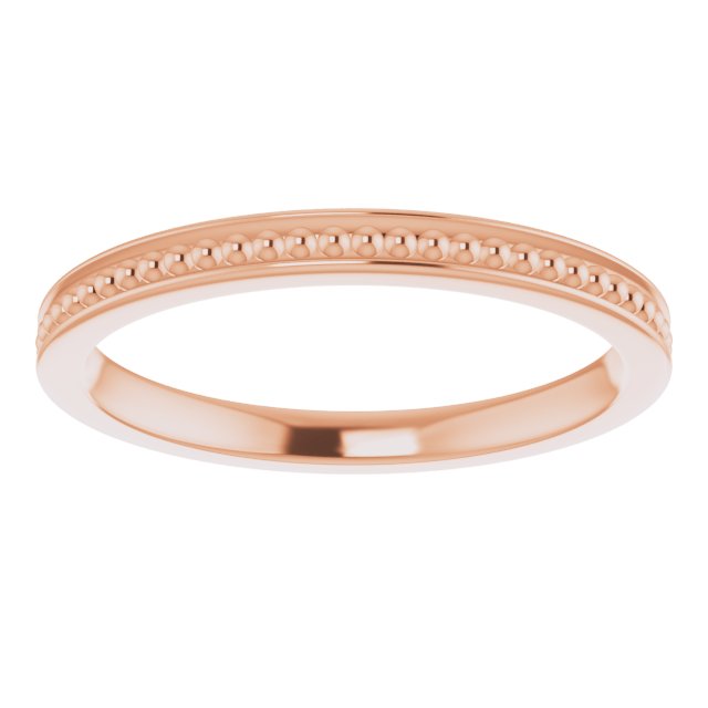 14K Rose Stackable Bead Ring Size 6