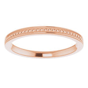 14K Rose Stackable Bead Ring Size 7