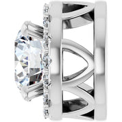 14K White 5/8 CTW Lab-Grown Diamond Halo-Style Pendant