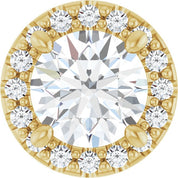 14K Yellow 5/8 CTW Lab-Grown Diamond Halo-Style Pendant