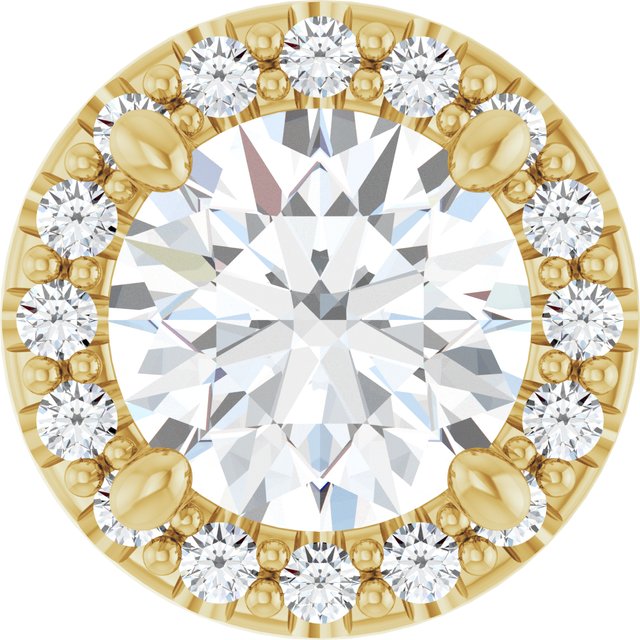 14K Yellow 5/8 CTW Lab-Grown Diamond Halo-Style Pendant