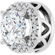 14K White 5/8 CTW Lab-Grown Diamond Halo-Style Pendant