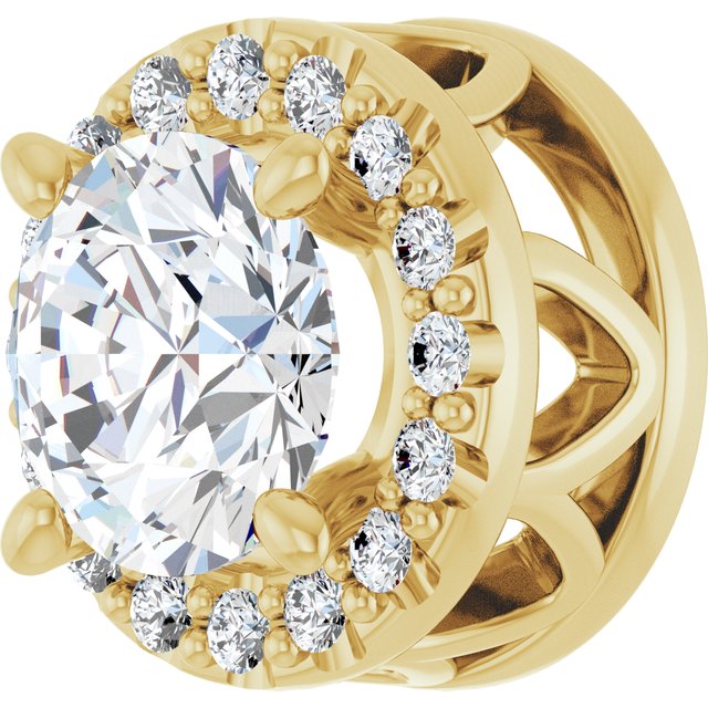 14K Yellow 5/8 CTW Lab-Grown Diamond Halo-Style Pendant