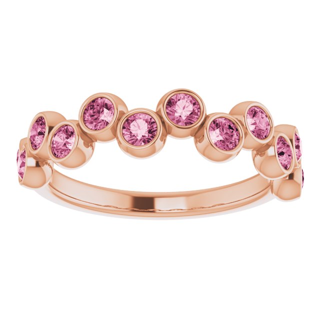 Abstract Bubble Pattern Gemstone Anniversary Band Bezel-Set Ring series 71894