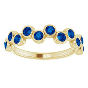 14K Yellow Lab-Grown Blue Sapphire Bezel-Set Ring