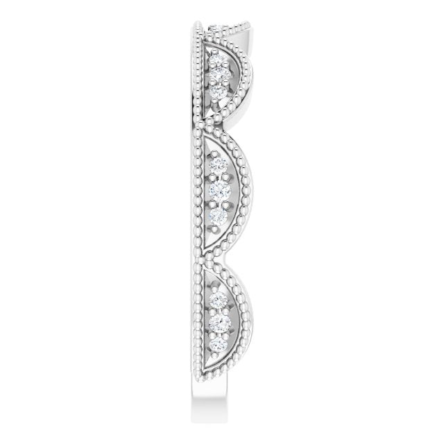 Platinum 1/8 CTW Natural Diamond Stackable Ring