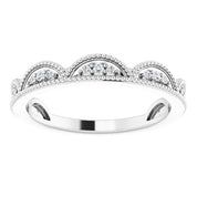 14K White 1/8 CTW Natural Diamond Stackable Ring