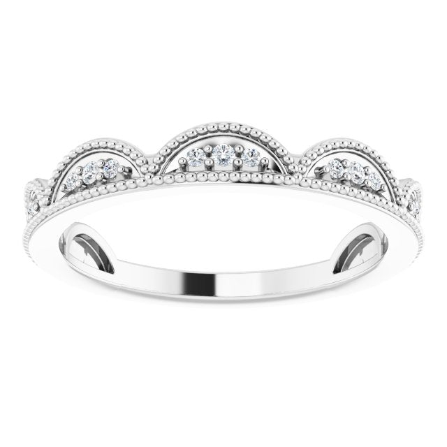14K White 1/8 CTW Natural Diamond Stackable Ring