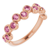 Abstract Bubble Pattern Gemstone Anniversary Band Bezel-Set Ring series 71894