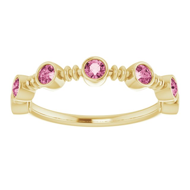 Color Stone Anniversary Band With Bezel-Set Gemstones Series 71924