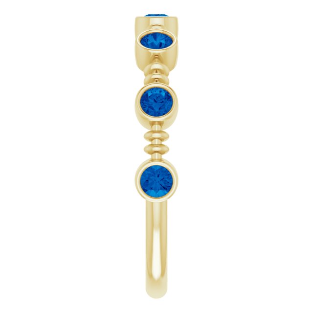 14K Yellow Lab-Grown Blue Sapphire Bezel-Set Ring
