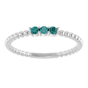 Sterling Silver Lab-Grown Alexandrite Beaded Ring