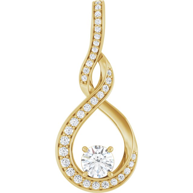 14K Yellow Gold 3/8 CTW Lab-Grown Diamond Pendant - LG60000