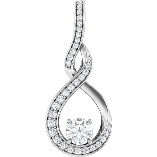 14K White 3/8 CTW Lab-Grown Diamond Pendant - LG60001