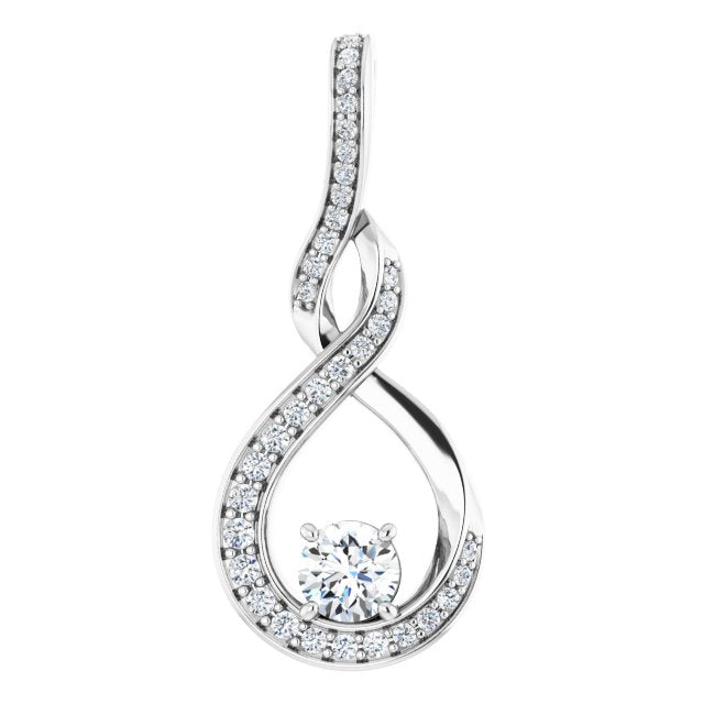 14K White Gold 3/8 CTW Natural Diamond Pendant - Elegant Jewelry by BrandName