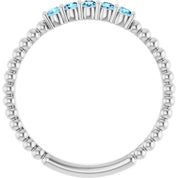 Platinum Natural Aquamarine Stackable Ring