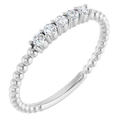 14K White 1/6 CTW Natural Diamond Stackable Ring