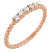 14K Rose 1/6 CTW Natural Diamond Stackable Ring