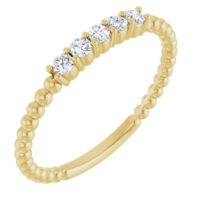 14K Yellow 1/6 CTW Lab-Grown Diamond Stackable Ring
