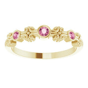 Color Stone Anniversary Band With Bezel-Set Gemstones Series 71924
