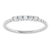 14K White 1/6 CTW Natural Diamond Stackable Ring