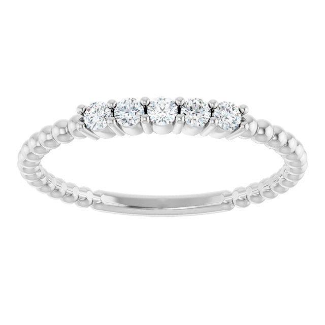 14K White 1/6 CTW Natural Diamond Stackable Ring