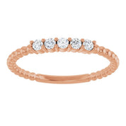 14K Rose 1/6 CTW Natural Diamond Stackable Ring