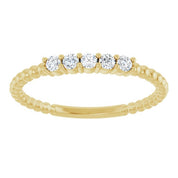 14K Yellow 1/6 CTW Lab-Grown Diamond Stackable Ring