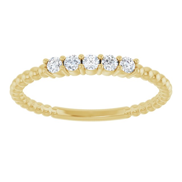14K Yellow 1/6 CTW Lab-Grown Diamond Stackable Ring