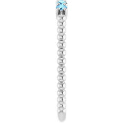 Platinum Natural Aquamarine Stackable Ring