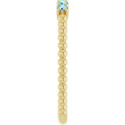 14K Yellow Natural Aquamarine Stackable Ring